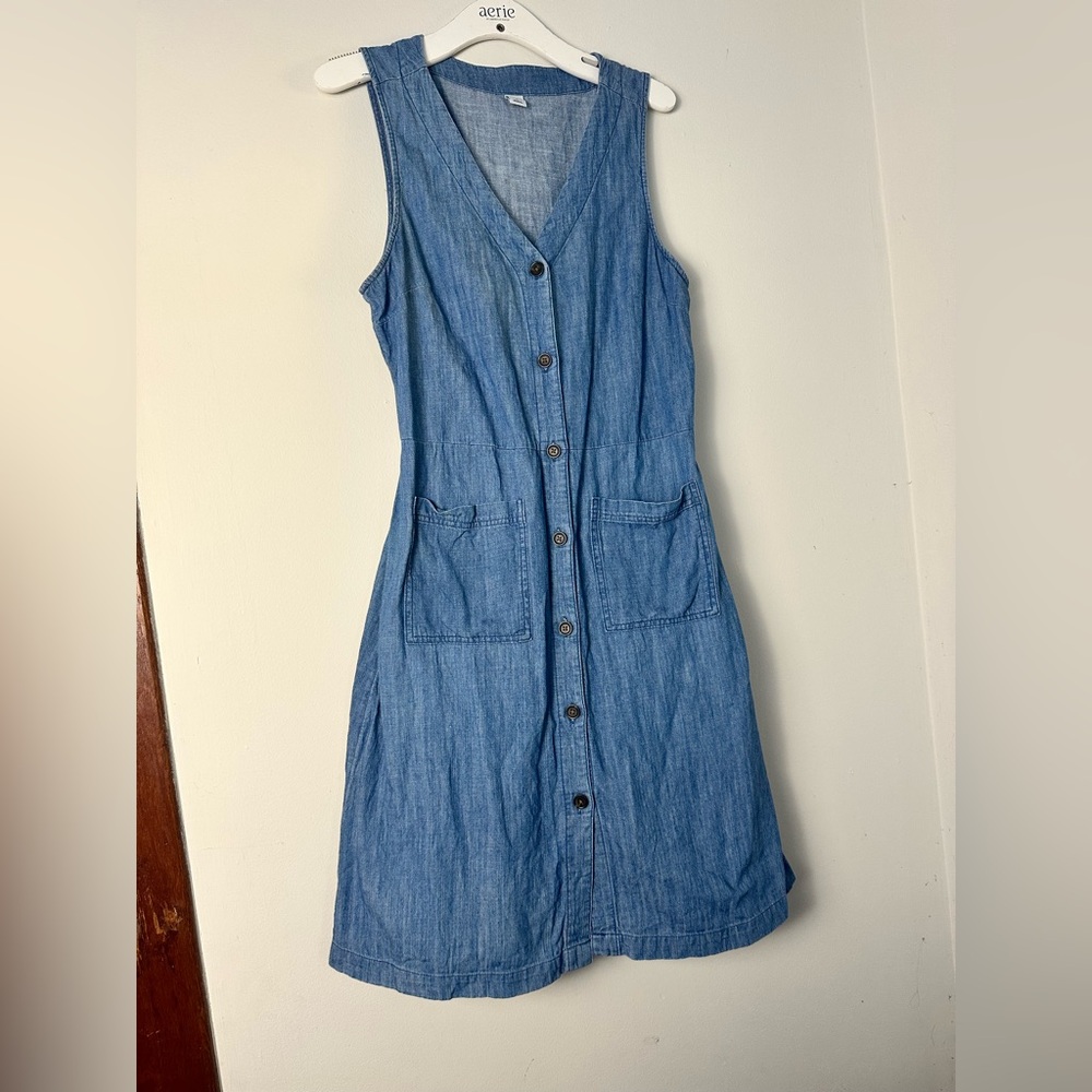 Denim Button-Front Mini Dress